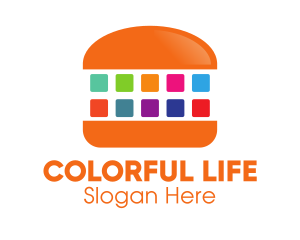 Colorful Digital Burger logo design