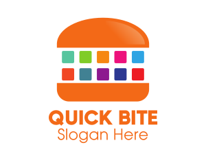 Colorful Digital Burger logo