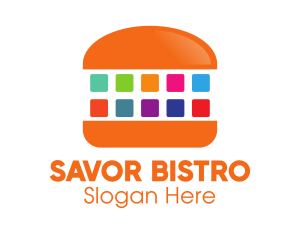Colorful Digital Burger logo