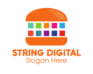 Colorful Digital Burger logo design