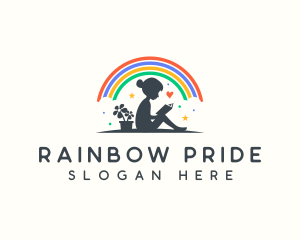 Rainbow Child Storyteller logo design