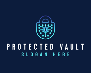 Digital Software Padlock logo design