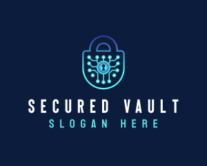 Digital Software Padlock logo design