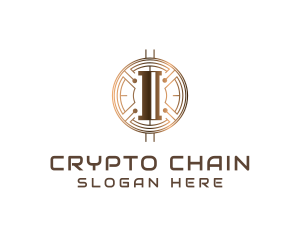 Modern Crypto Letter I logo design