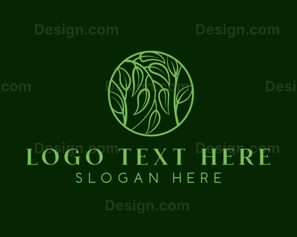 Leafy Herbs Wreath Logo