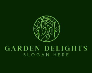 Leafy Herbs Wreath  logo design