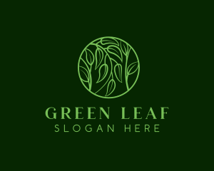 Leafy Herbs Wreath  logo design