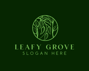 Leafy Herbs Wreath  logo design