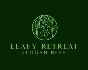 Leafy Herbs Wreath  logo design