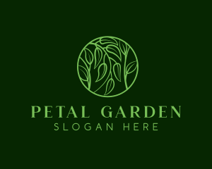 Leafy Herbs Wreath  logo design