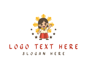 Cute Filipino Girl Cartoon logo