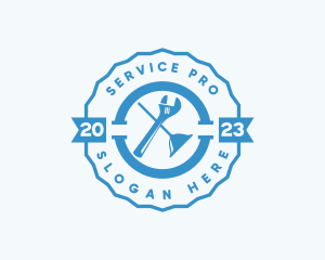 Plumbing Repair Service Badge logo design