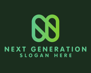 Digital Green Letter N logo design