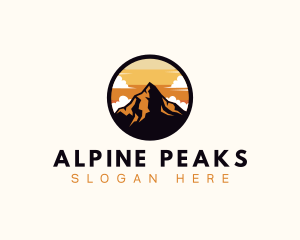Alpine Mountain Peak logo design