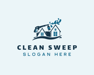 House Pressure Washer Cleaning logo design