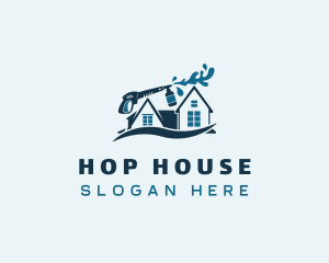 House Pressure Washer Cleaning logo design