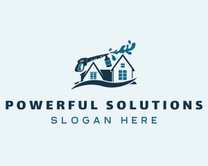 House Pressure Washer Cleaning logo design