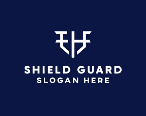 Simple Initial Shield logo design