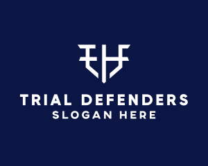 Simple Initial Shield logo design