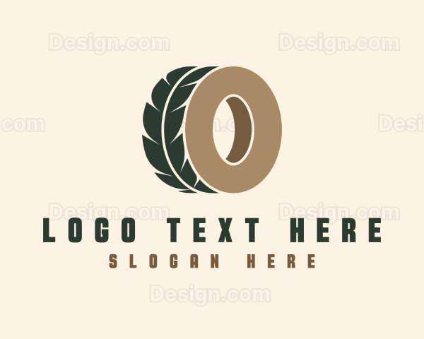 Auto Tire Leaf Letter O Logo