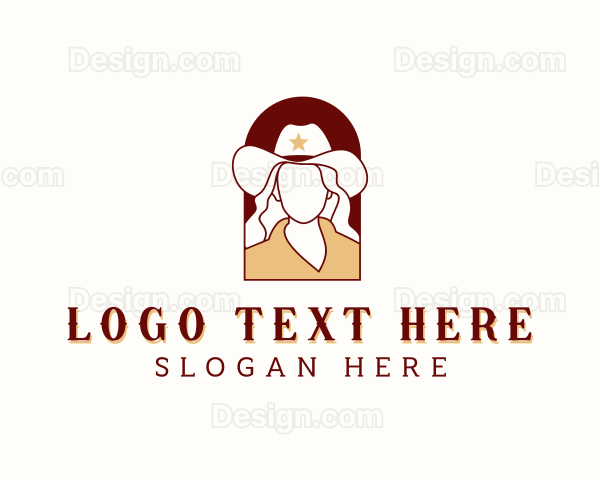 Sheriff Woman Cowgirl Logo