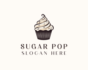 Sweet Cupcake Dessert  logo design