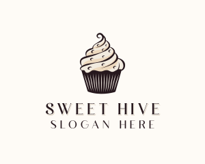 Sweet Cupcake Dessert  logo design