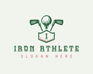 Golf Clubs Shield logo design