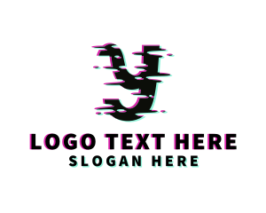 Script Glitch Letter Y logo