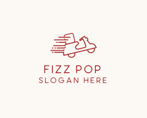 Red Fast Delivery Scooter logo design