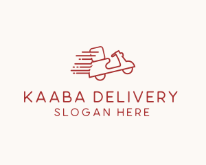 Red Fast Delivery Scooter logo design