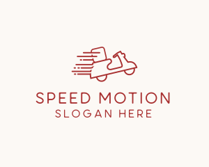 Red Fast Delivery Scooter logo design