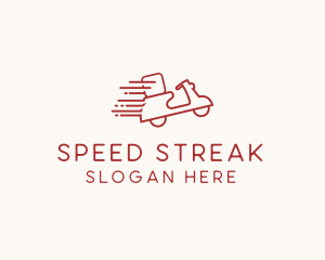 Red Fast Delivery Scooter logo design