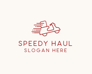 Red Fast Delivery Scooter logo design