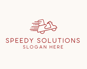 Red Fast Delivery Scooter logo