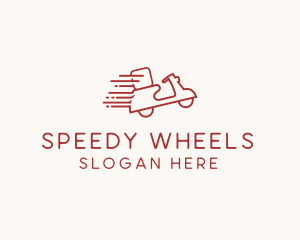 Red Fast Delivery Scooter logo