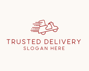 Red Fast Delivery Scooter logo design