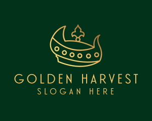 Gold Horn Crown logo design