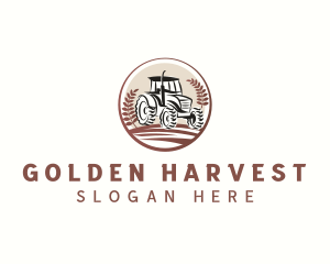 Wheat Farming Tractor logo design