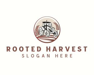 Wheat Farming Tractor logo design