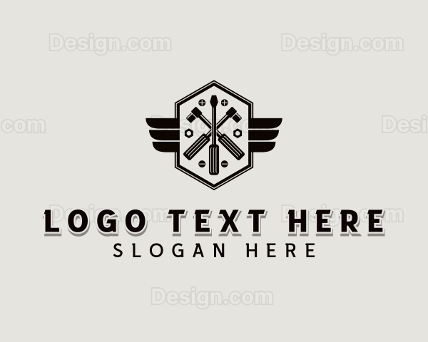 Hexagon Wings Mechanic Logo