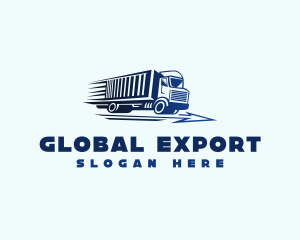 Logistics Import Truck Transport logo design