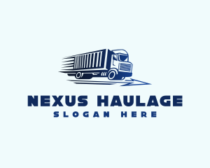 Logistics Import Truck Transport logo design