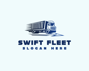 Logistics Import Truck Transport logo design