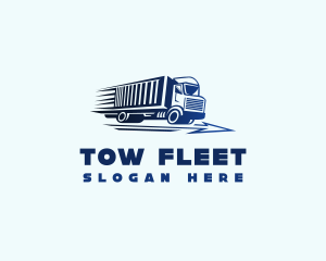 Logistics Import Truck Transport logo design