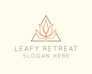 Floral Leaf Triangle logo design