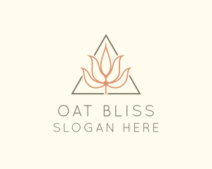 Floral Leaf Triangle logo design