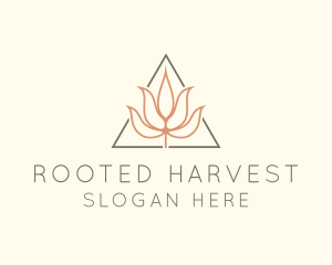 Floral Leaf Triangle logo design