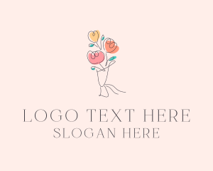 Flower Bouquet Outline Logo
