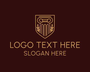 Greek Pillar Shield logo